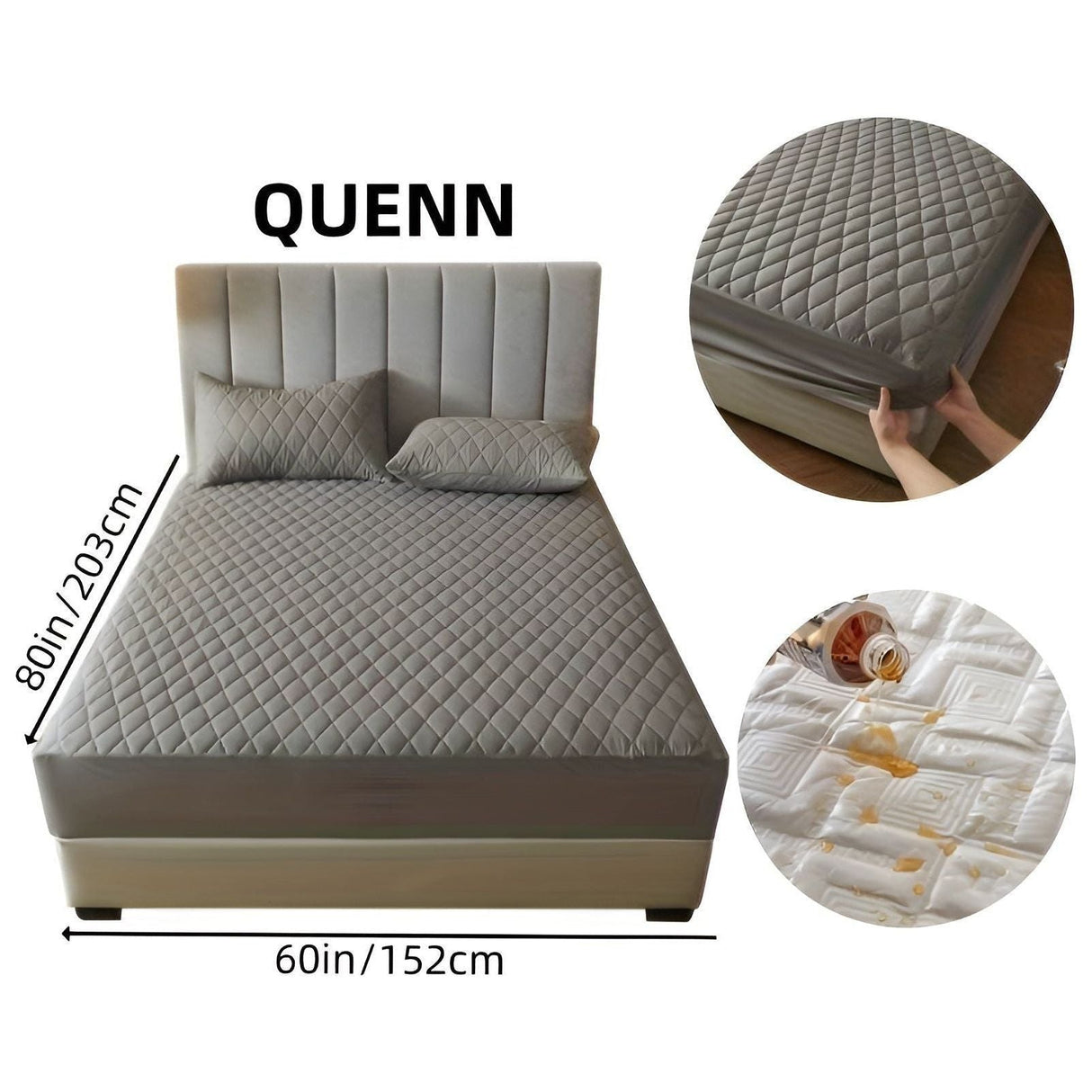 SleepSafe Sängöverdrag - Mjukt och Bekvämt Vattentätt Antiskid Madrassöverdrag Carvallo