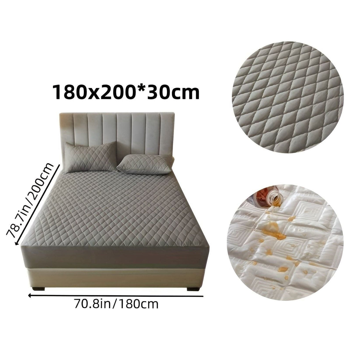 SleepSafe Sängöverdrag - Mjukt och Bekvämt Vattentätt Antiskid Madrassöverdrag Carvallo