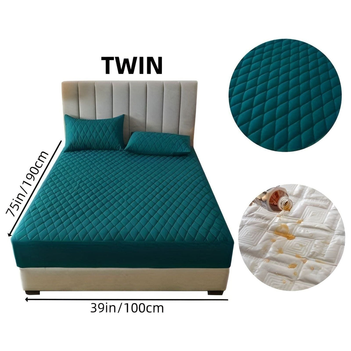 SleepSafe Sängöverdrag - Mjukt och Bekvämt Vattentätt Antiskid Madrassöverdrag Carvallo