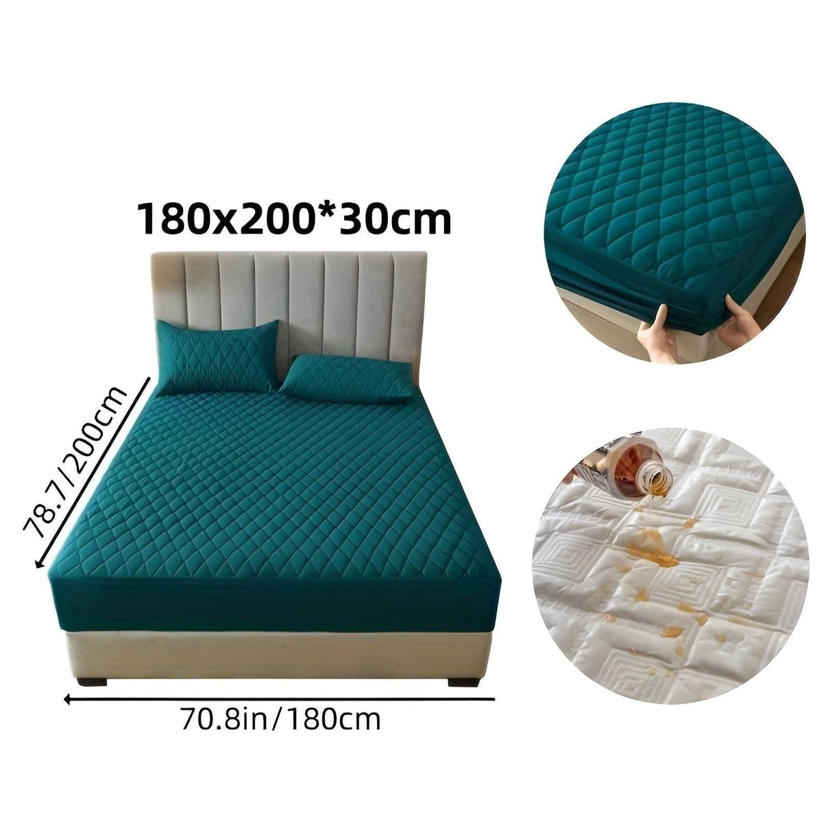 SleepSafe Sängöverdrag - Mjukt och Bekvämt Vattentätt Antiskid Madrassöverdrag Carvallo