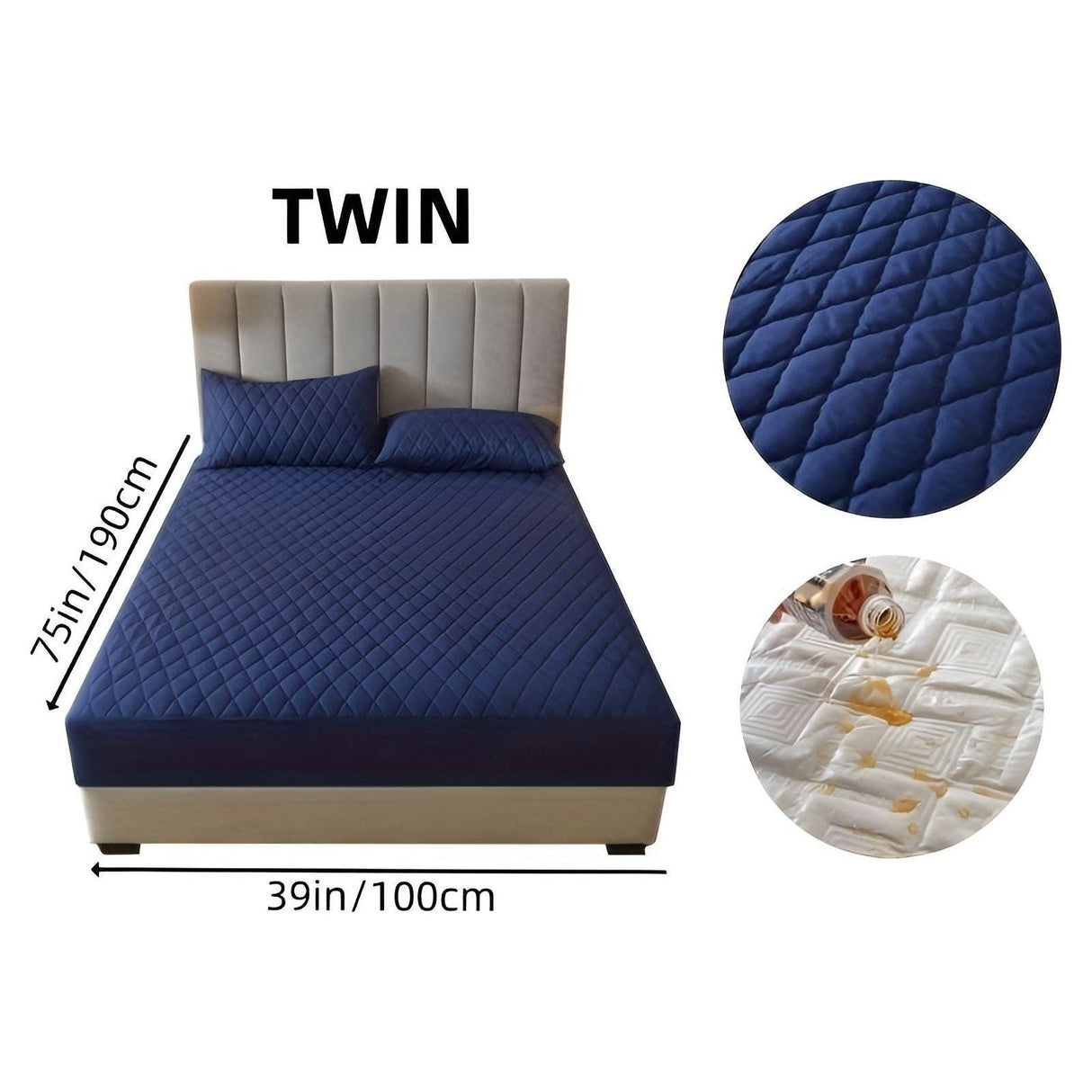 SleepSafe Sängöverdrag - Mjukt och Bekvämt Vattentätt Antiskid Madrassöverdrag Carvallo