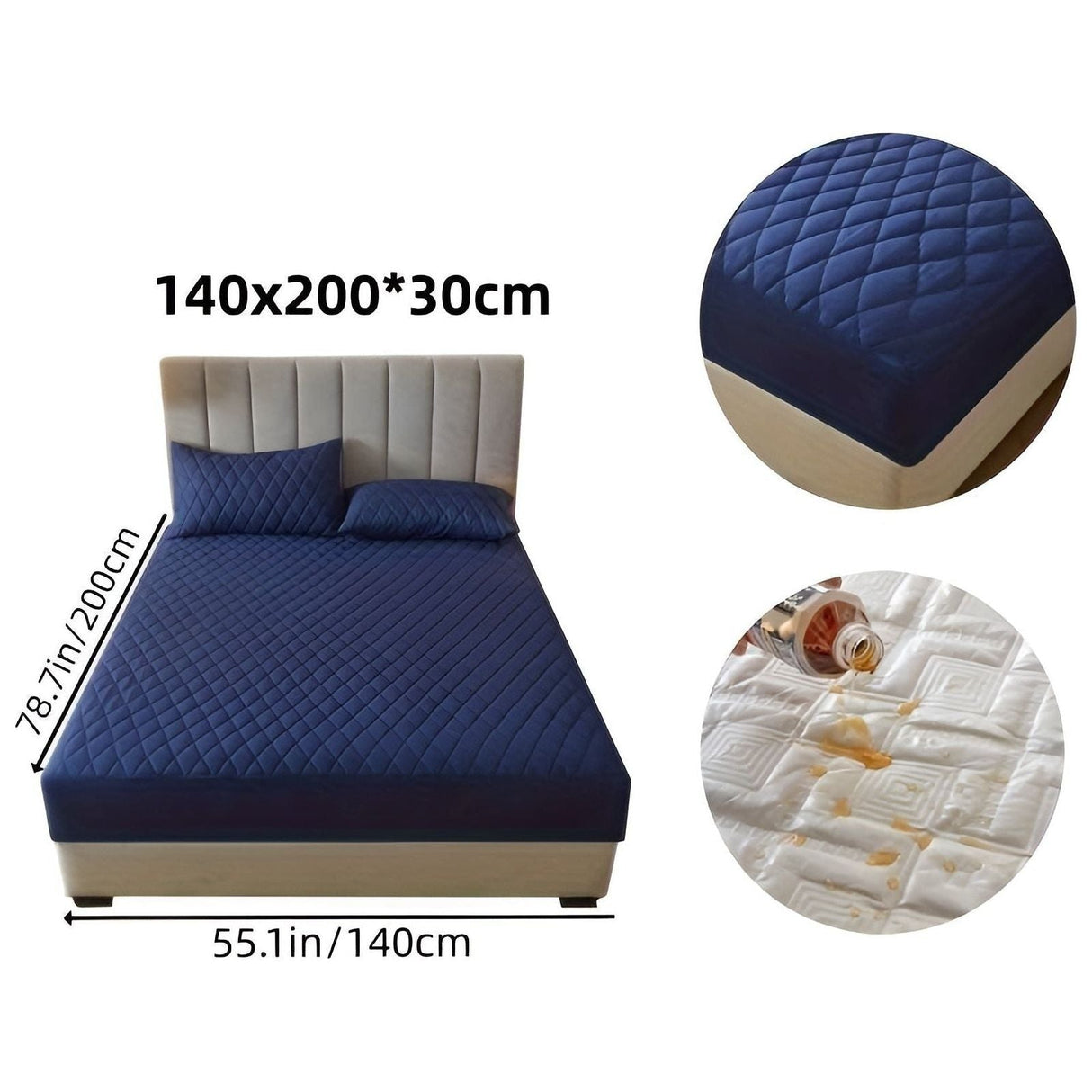 SleepSafe Sängöverdrag - Mjukt och Bekvämt Vattentätt Antiskid Madrassöverdrag Carvallo