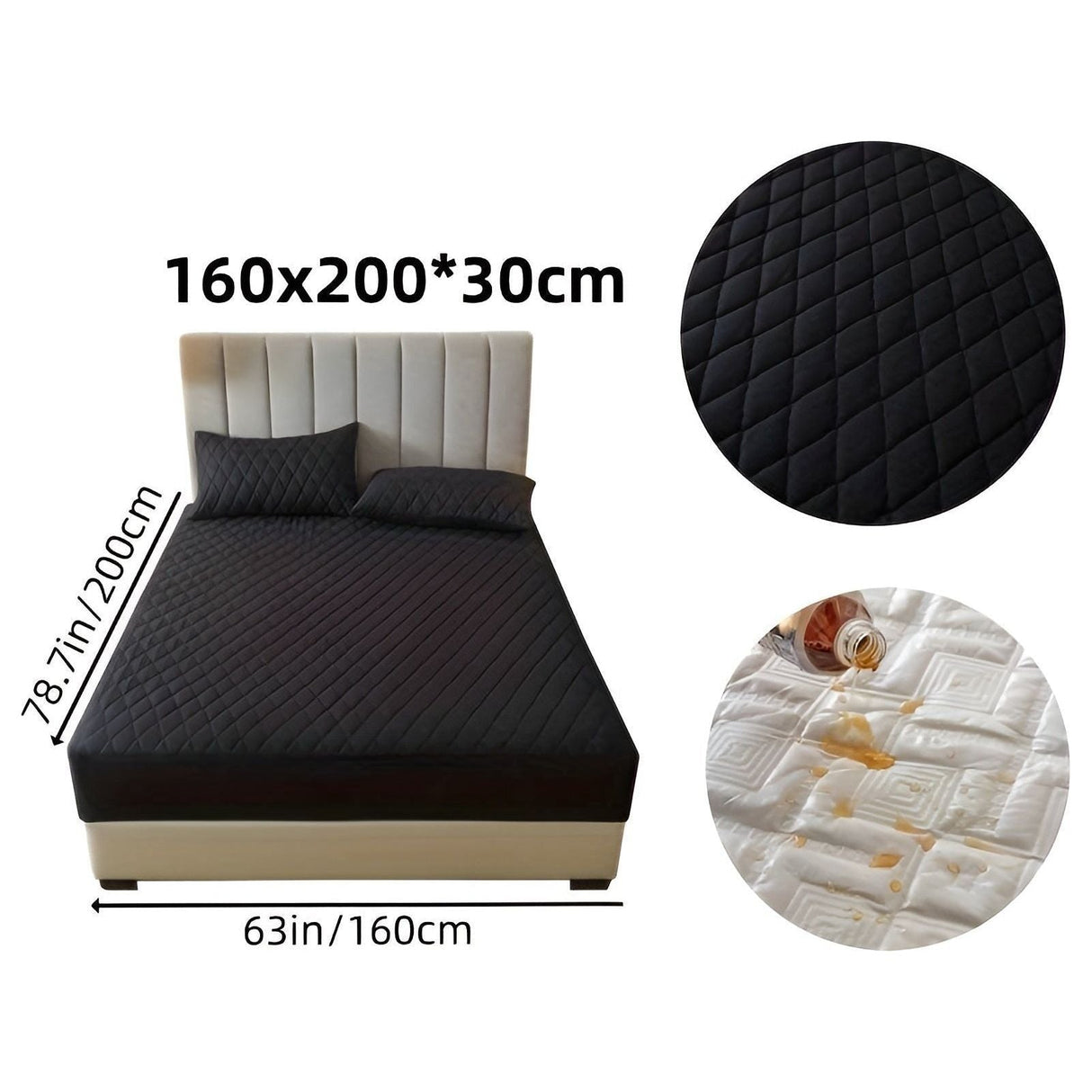 SleepSafe Sängöverdrag - Mjukt och Bekvämt Vattentätt Antiskid Madrassöverdrag Carvallo