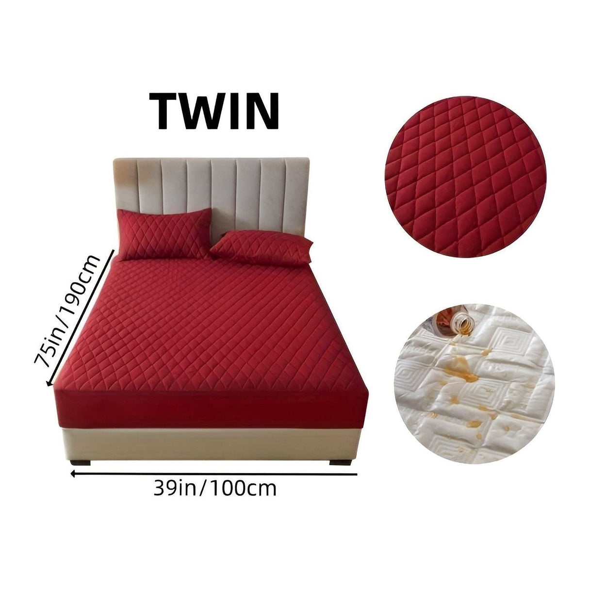 SleepSafe Sängöverdrag - Mjukt och Bekvämt Vattentätt Antiskid Madrassöverdrag Carvallo