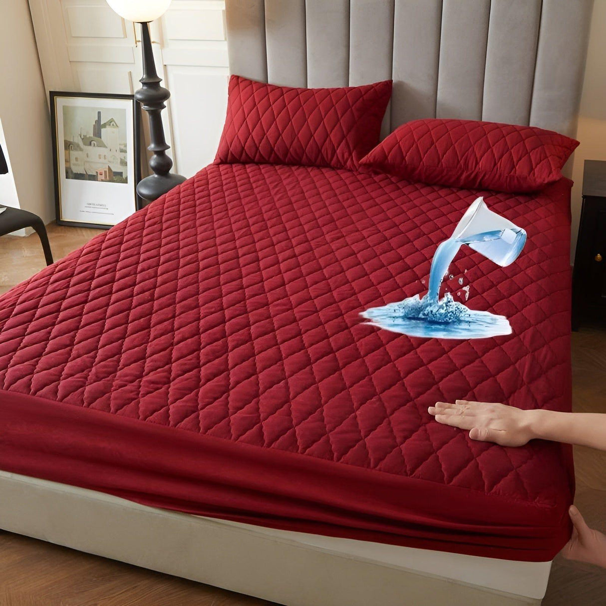 SleepSafe Sängöverdrag - Mjukt och Bekvämt Vattentätt Antiskid Madrassöverdrag Carvallo