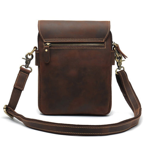 Herrars Crazy Horse Leather Crossbody Bag – Retro Cowhide Messenger Bag Carvallo