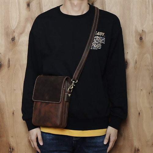 Herrars Crazy Horse Leather Crossbody Bag – Retro Cowhide Messenger Bag Carvallo