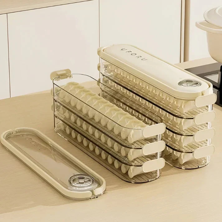 Staplingsbara fräscha behållare med fräschhållningsventil - Förvaringslösningar för livsmedel i kylskåpet - 4-pack Carvallo