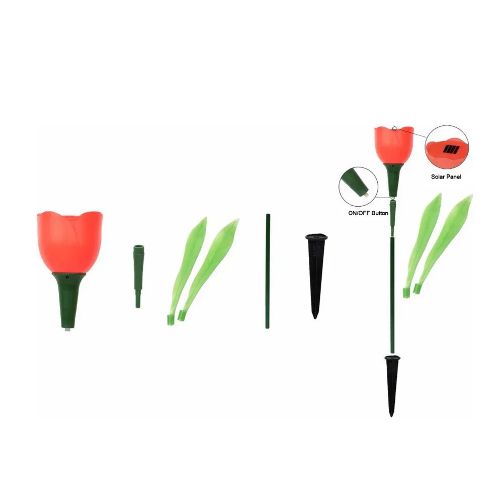 Carvallo-Trädgårdslampa TulipaLume | LED Tulpanblomma | Soldriven | Stämningsljus för trädgård & terrass Carvallo