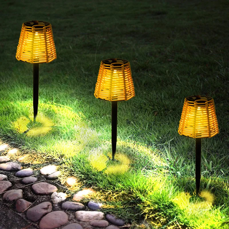 Carvallo LightLantern Solarlampa Rattanutseende | Väderbeständig IP65 | Varm LED-belysning | 36x11x10 cm Carvallo