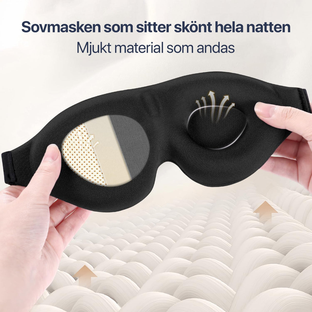 Sovmask 3D ErgoCover - utan att trycka på ögon och fransar-Hemnix-Hemnix