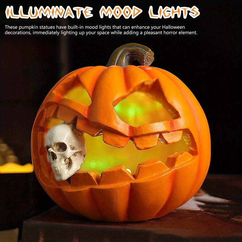 Kuslig glödpumpa – Halloween-dekoration med hemsökt dödskalle MILA Sverige