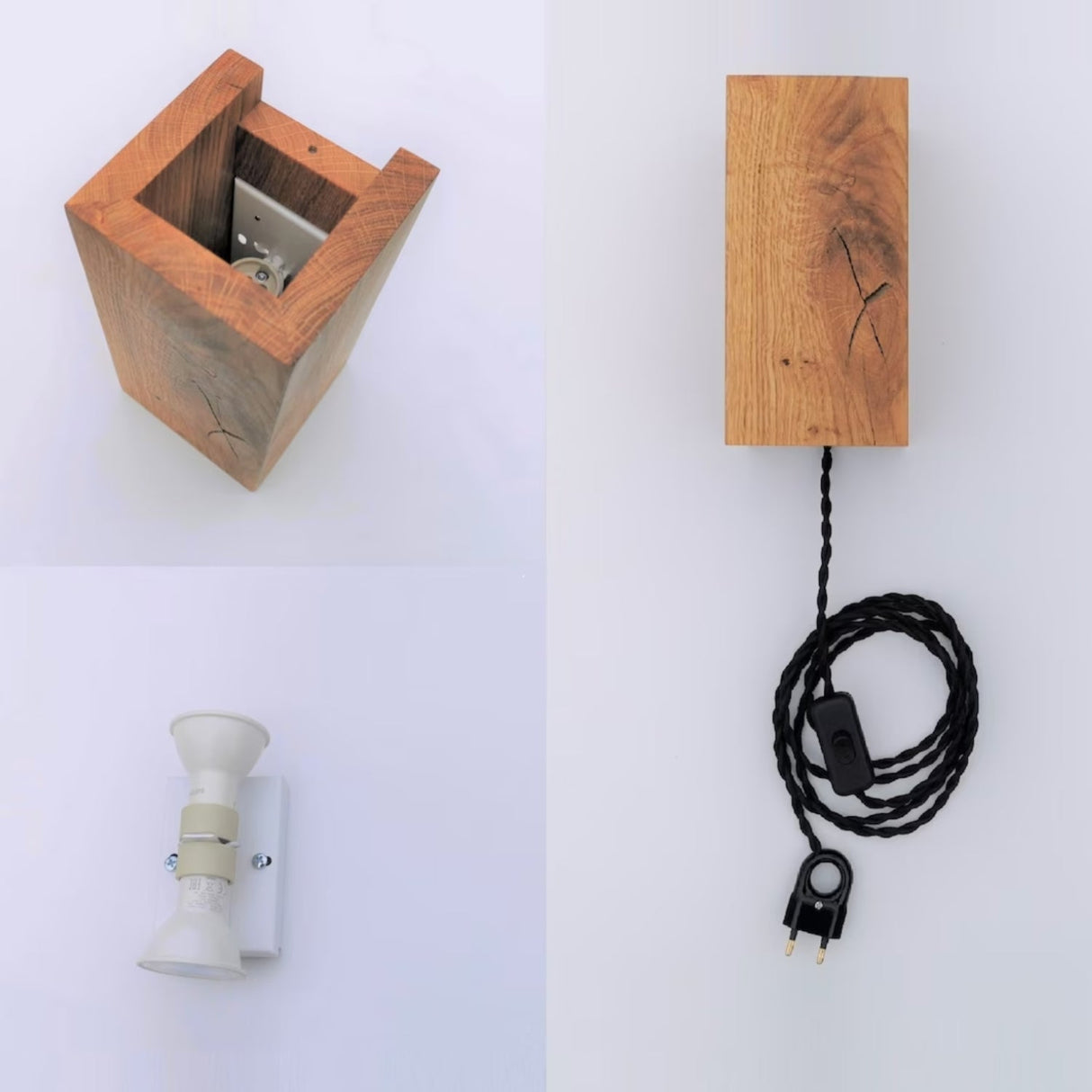 NordicGlow – Rustik Trä Vägglampa med LED Belysning för Vardagsrum och Sovrum Carvallo