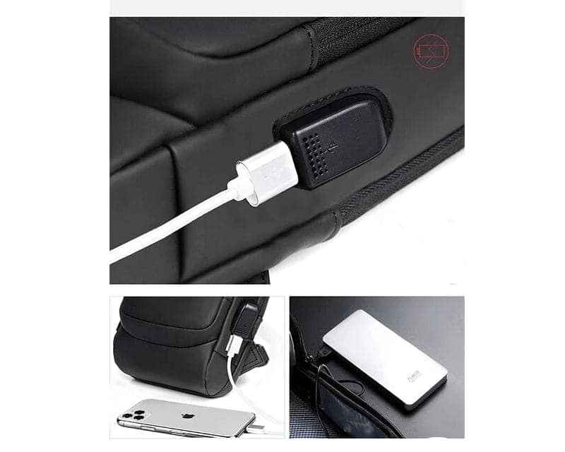 Stöldskyddad och Vattentålig Axelremsväska med USB-laddning-VaruZ-Hemnix