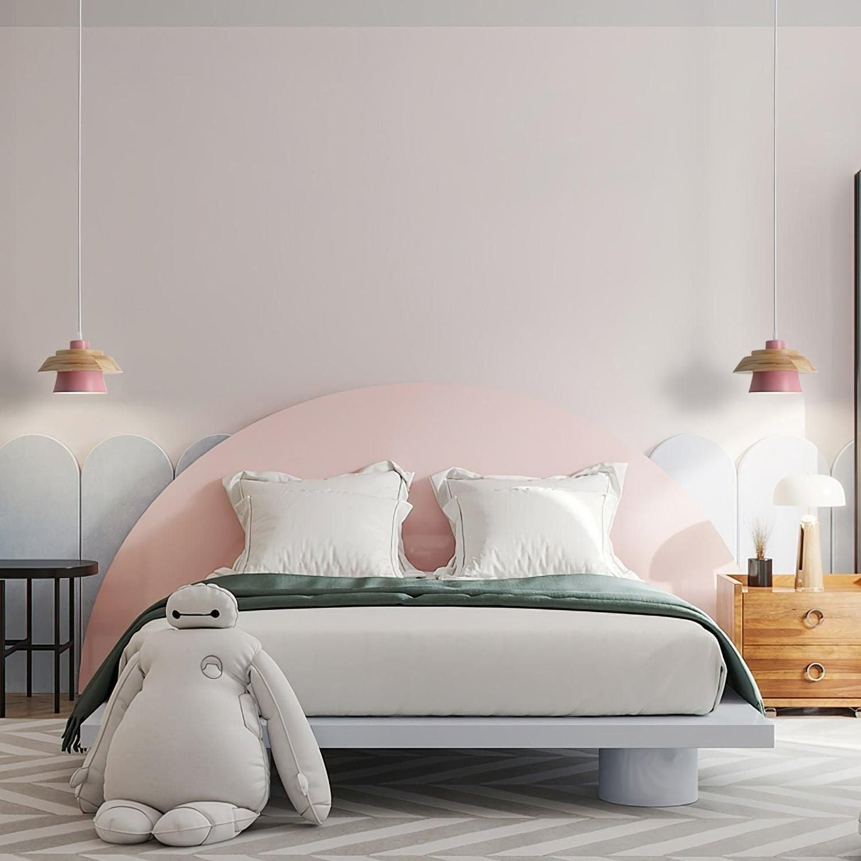 NordicMacaron Light - Modern Nordisk Trä Macaron Hängande Taklampa Carvallo