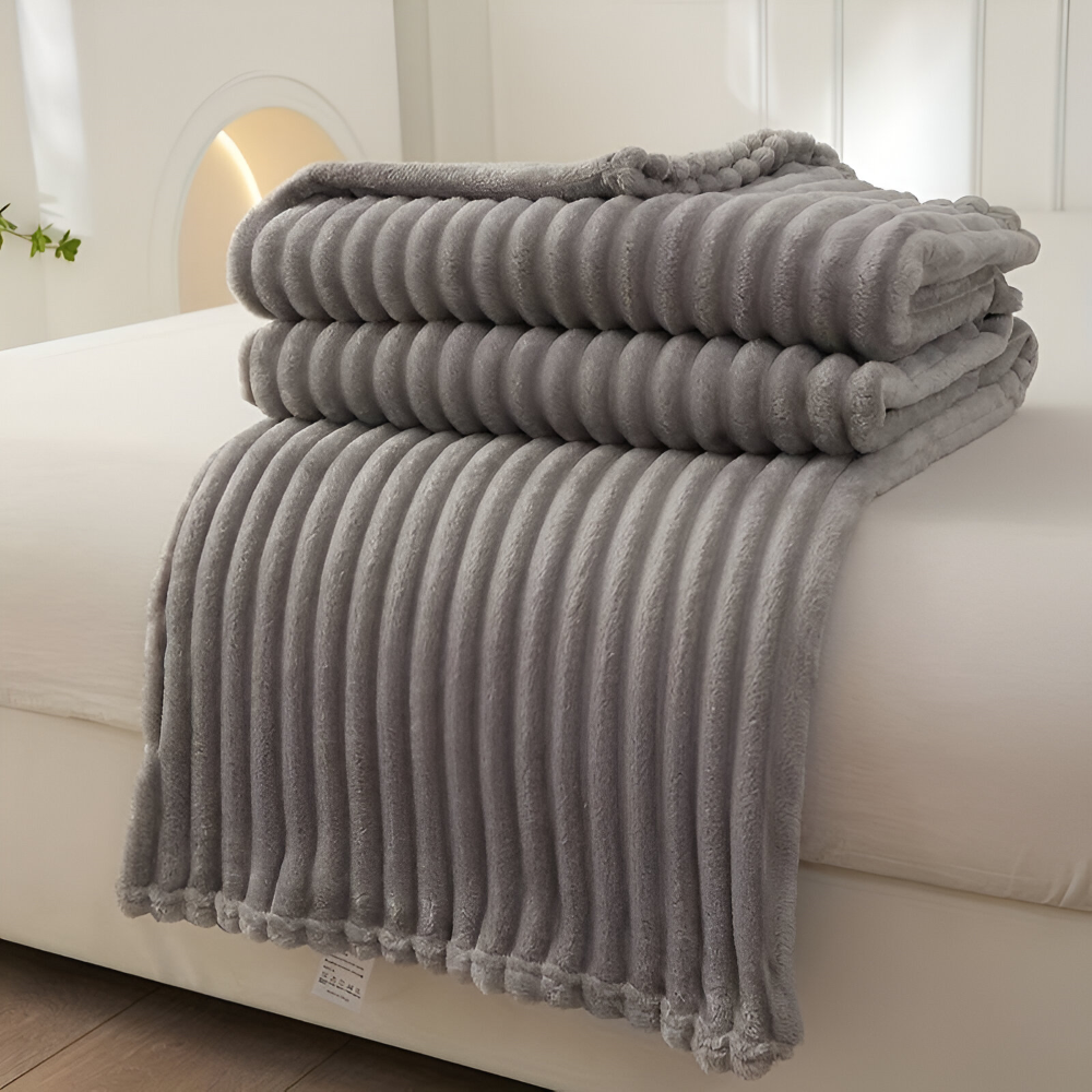 CozyRib Filt – Extra Mjuk & Värmande Ribbad Pläd Hemnix