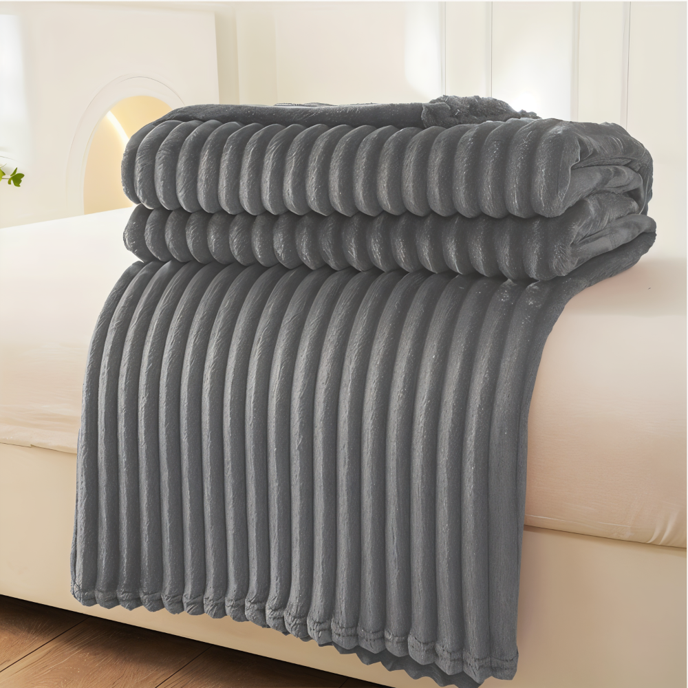 CozyRib Filt – Extra Mjuk & Värmande Ribbad Pläd Hemnix