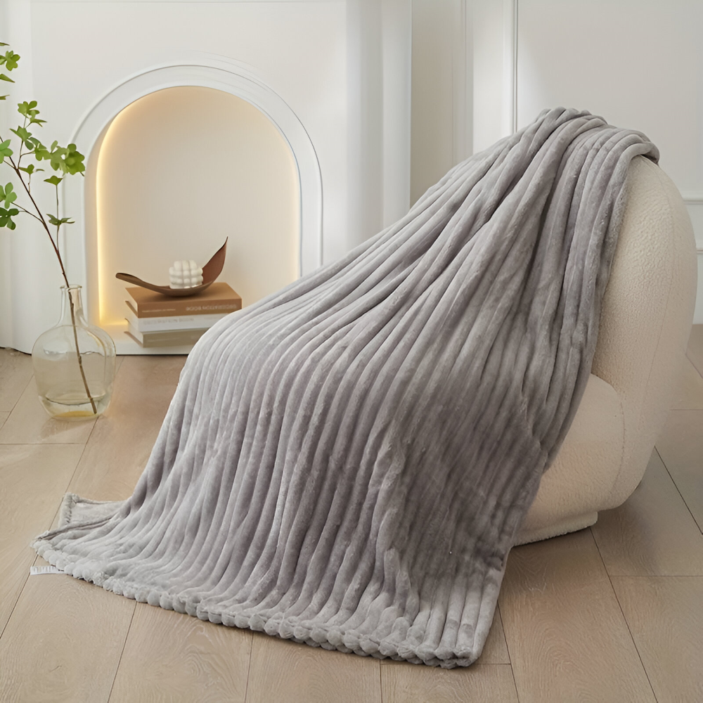 CozyRib Filt – Extra Mjuk & Värmande Ribbad Pläd Hemnix