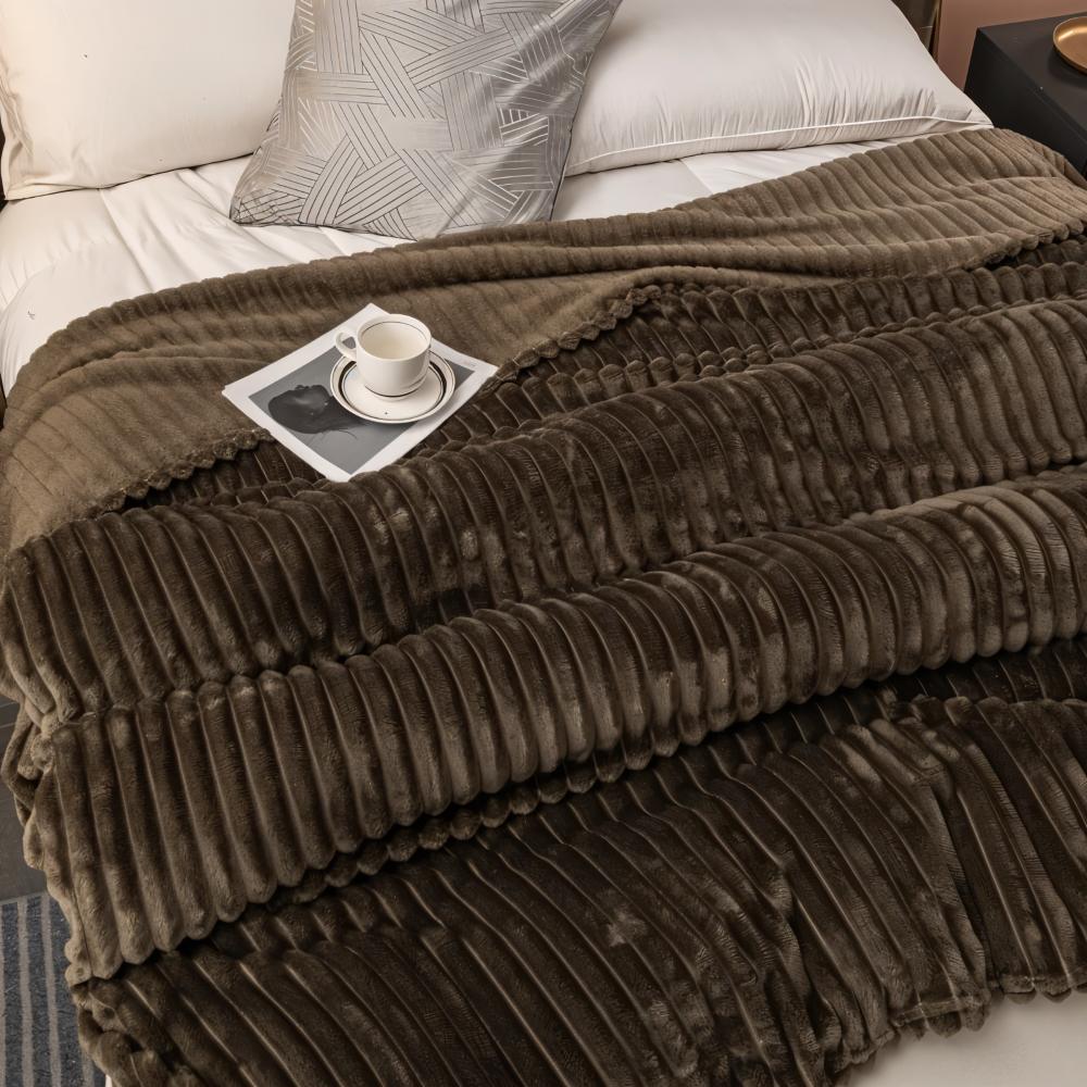 CozyRib Filt – Extra Mjuk & Värmande Ribbad Pläd Hemnix