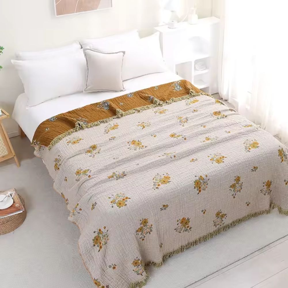 Sunpetal Bloom Reversible Cotton Blanket Carvallo