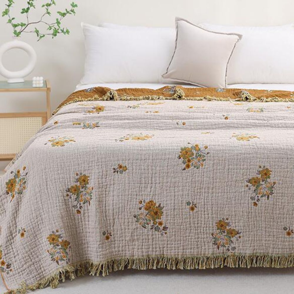 Sunpetal Bloom Reversible Cotton Blanket Carvallo