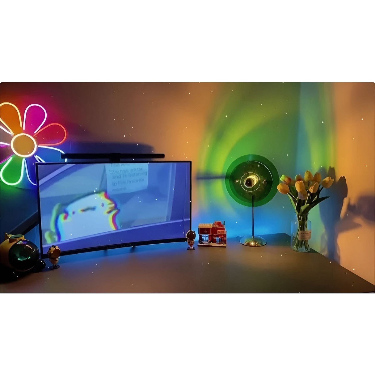 SunsetGlow Light - Sunset Bordslampa Projektions USB LED Nattlampa Carvallo