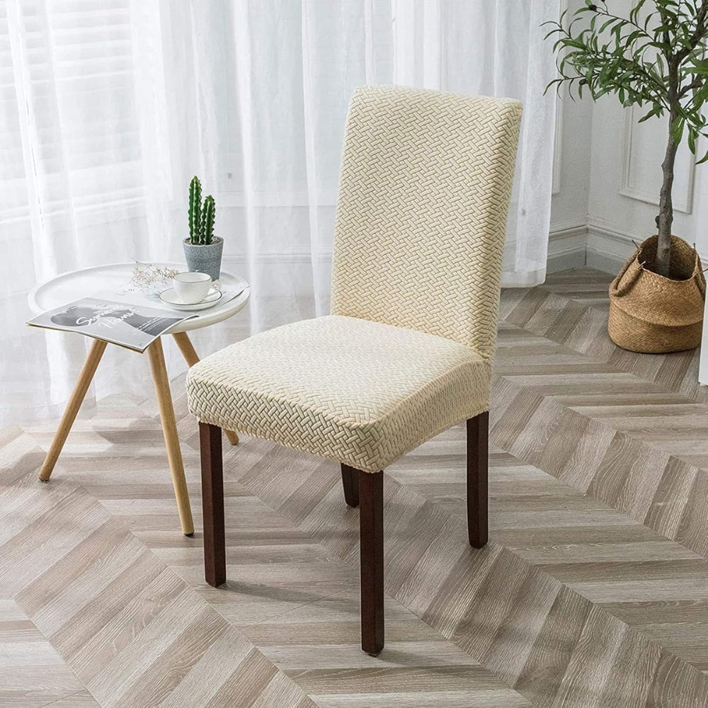 Sylva Jacquard Sammet Stretch stolsoverdrag Carvallo