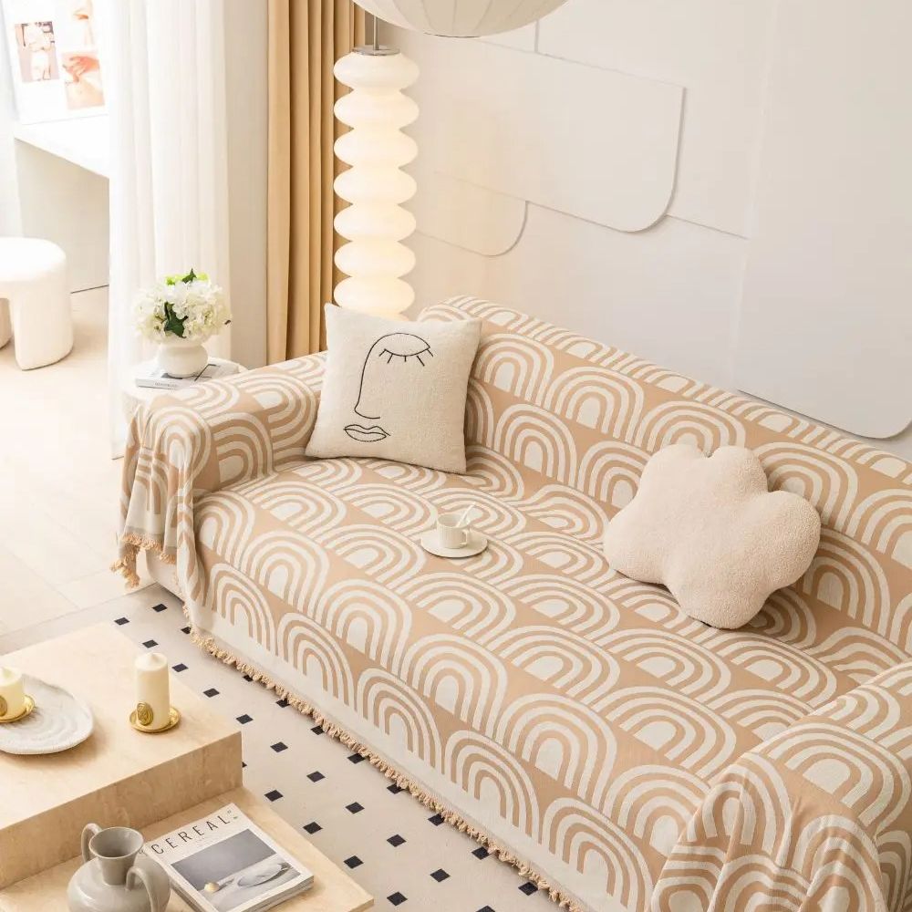 Symmetrisk Halv-Båge Chenille Sofföverkast Carvallo