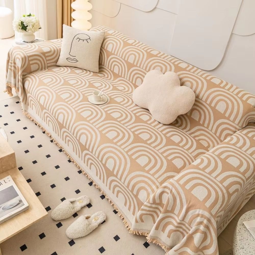 Symmetrisk Halv-Båge Chenille Sofföverkast Carvallo