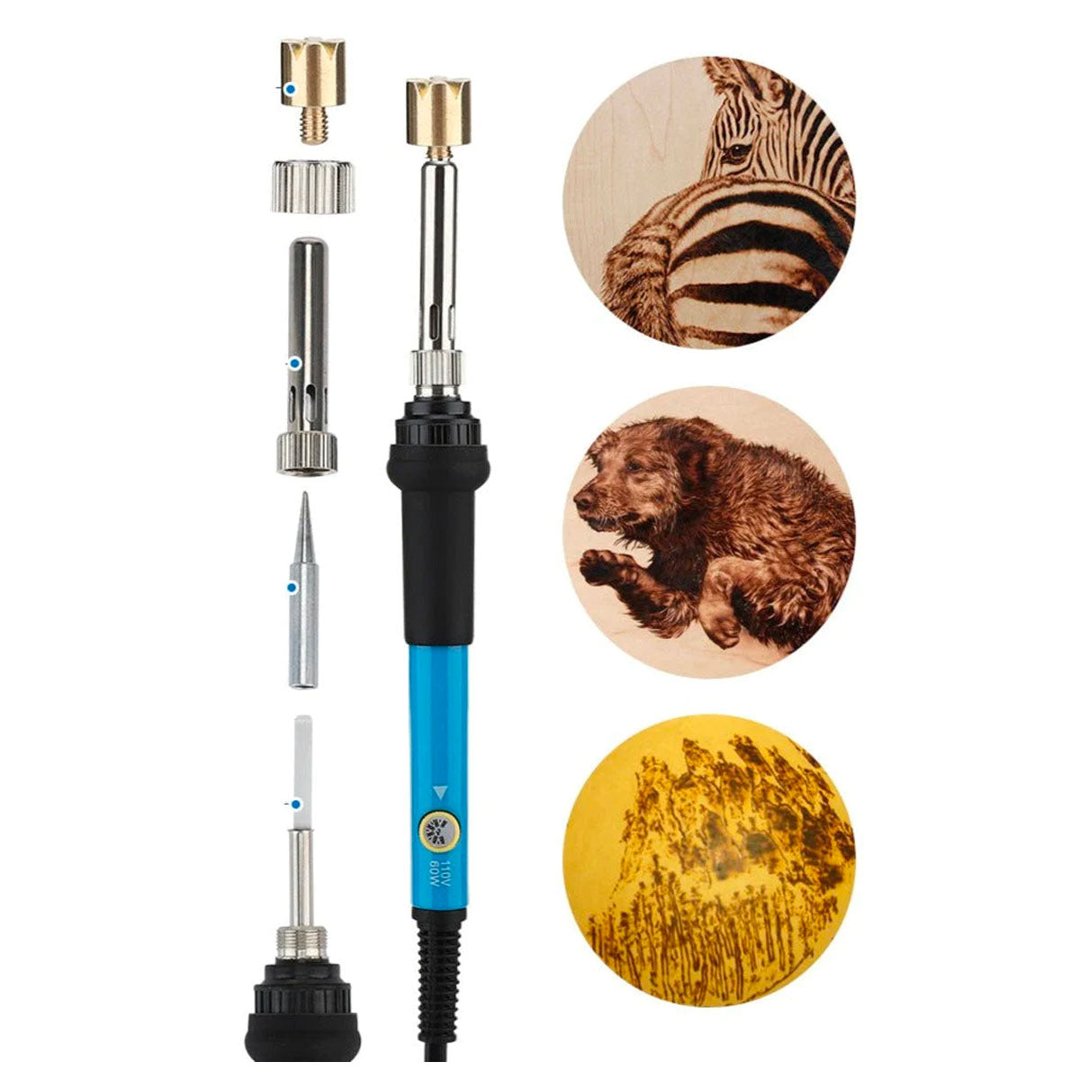 Träbränning Pyrografi Kit-Tools-Hemnix-C - Inga träbitar-60W-Hemnix