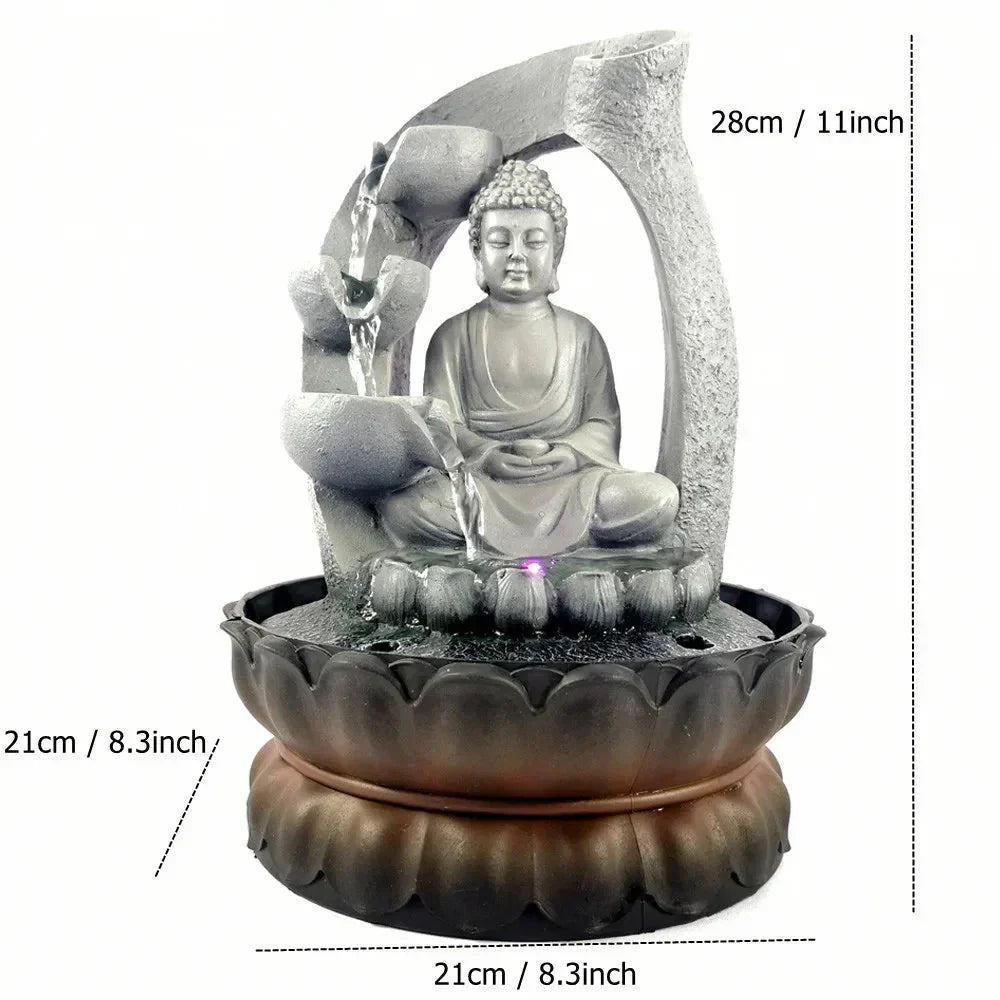 Buddha LED-fontän för Zen-meditation och Feng Shui-dekoration Carvallo