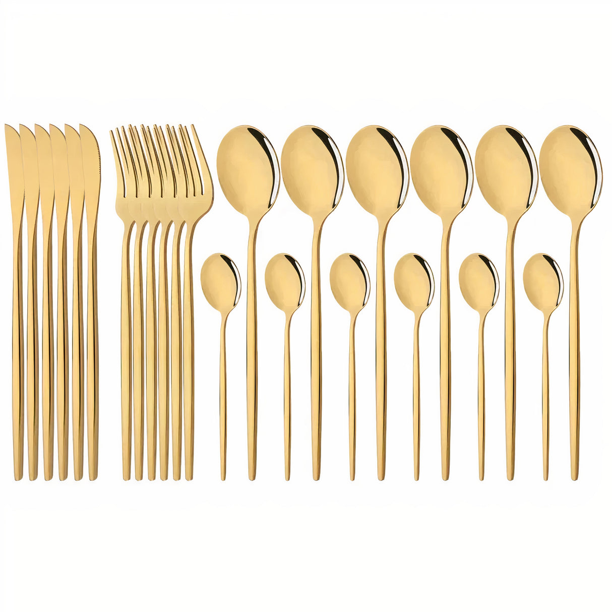 Bestickset Modern Guld Rostfritt Stål Design Carvallo