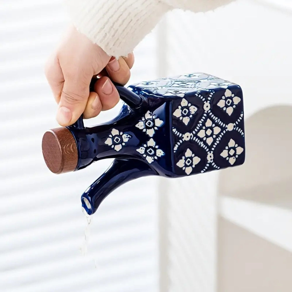 Talavera keramik trälock oljadispenserflaska Carvallo