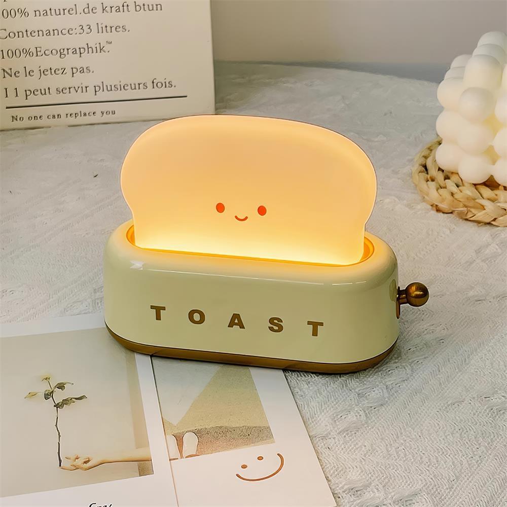 GlowToast Lampa – Bärbar Bröd-Toast Cartoon LED Nattlampa Carvallo