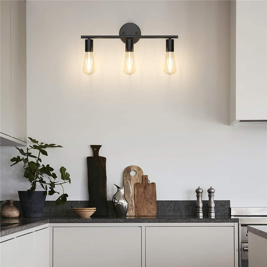 IndustrialGlow - Modern 3-Arm Vägglampa i Industriell Stil LED Belysning Carvallo