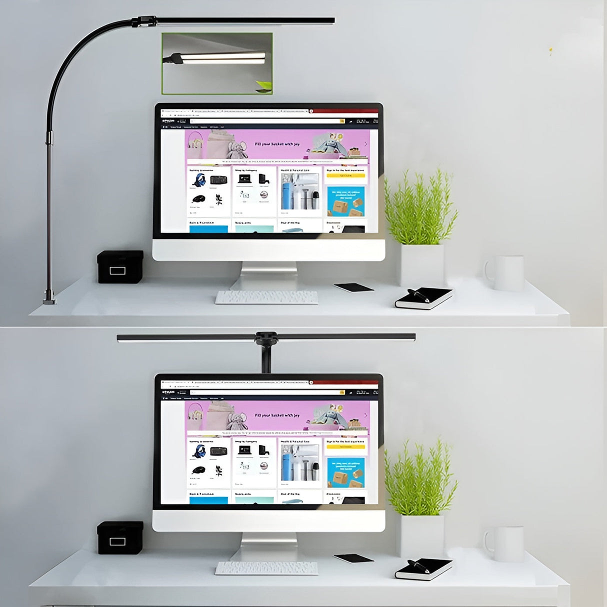 LED-skrivbordslampa med dubbel ljuskälla – Modern och stilren för kontoret Carvallo