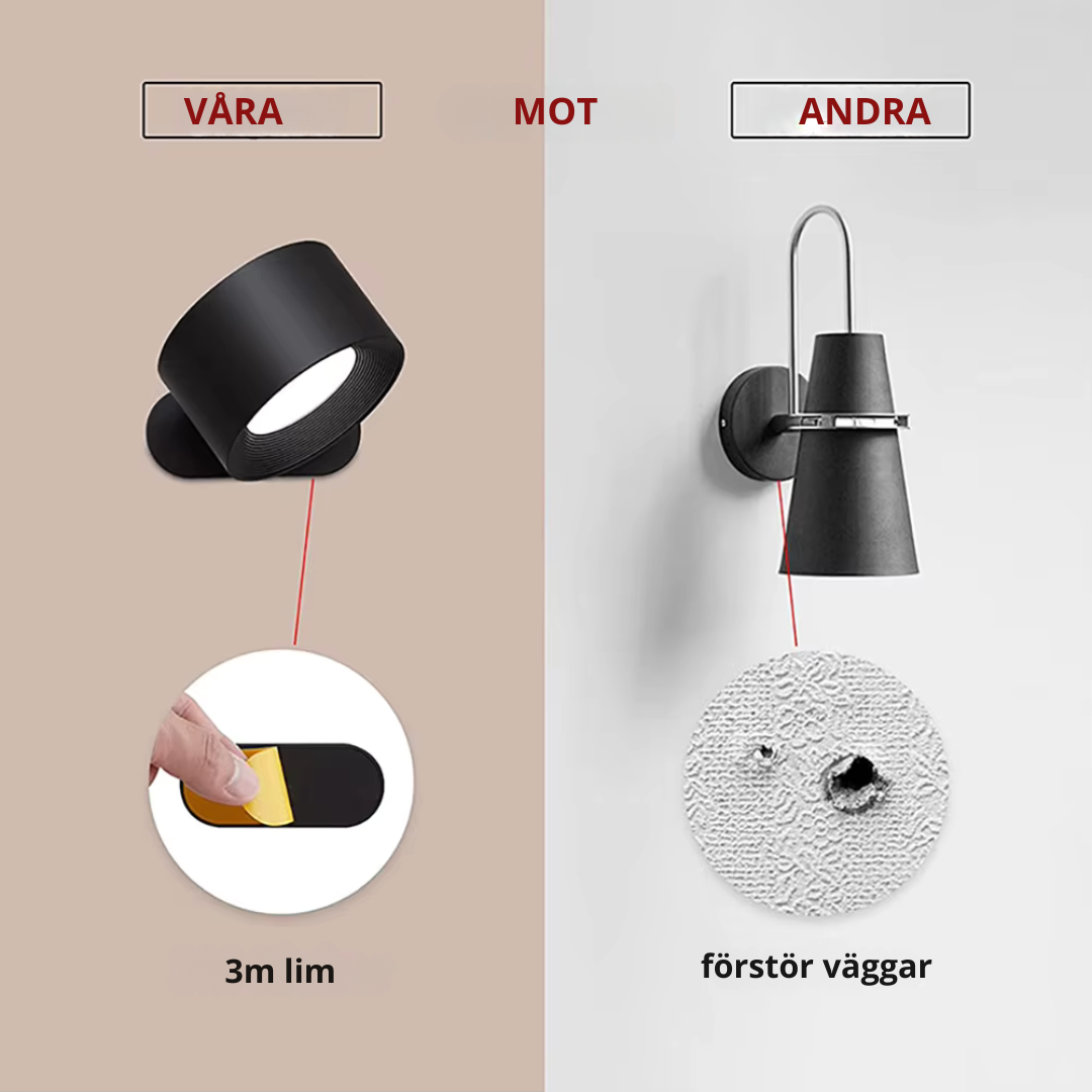 Nordisk Ljus – sladdlös, uppladdningsbar och fjärrstyrd vägglampa i skandinavisk design-VaruZ-Hemnix