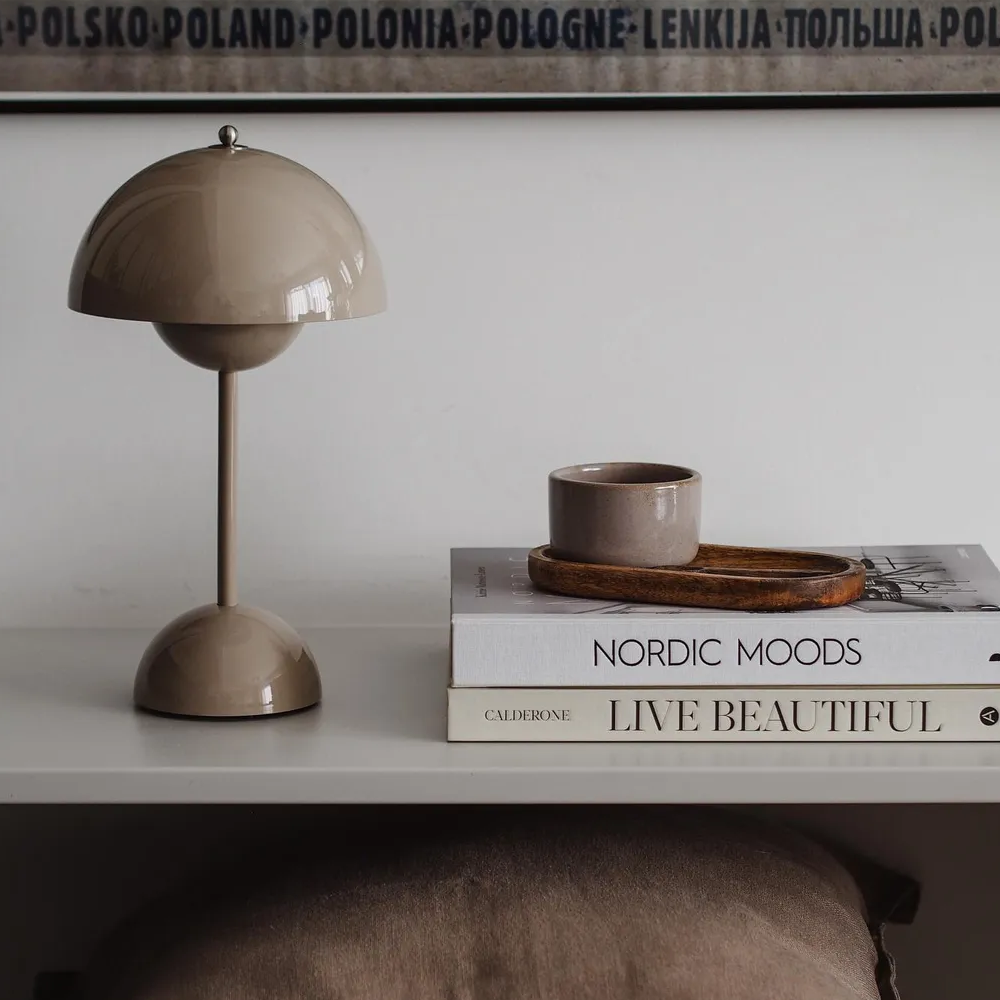 Vintage Trådlampa | Uppladdningsbar med Plisserad Textilskärm | Touch Dimmbar Carvallo