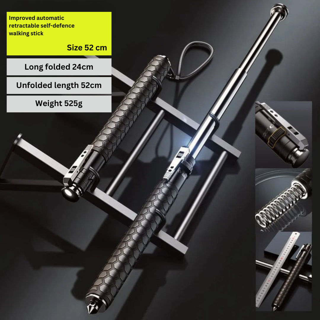 Automatisk vandringsstavar säkerhet trekking stav med LED-lampa Carvallo