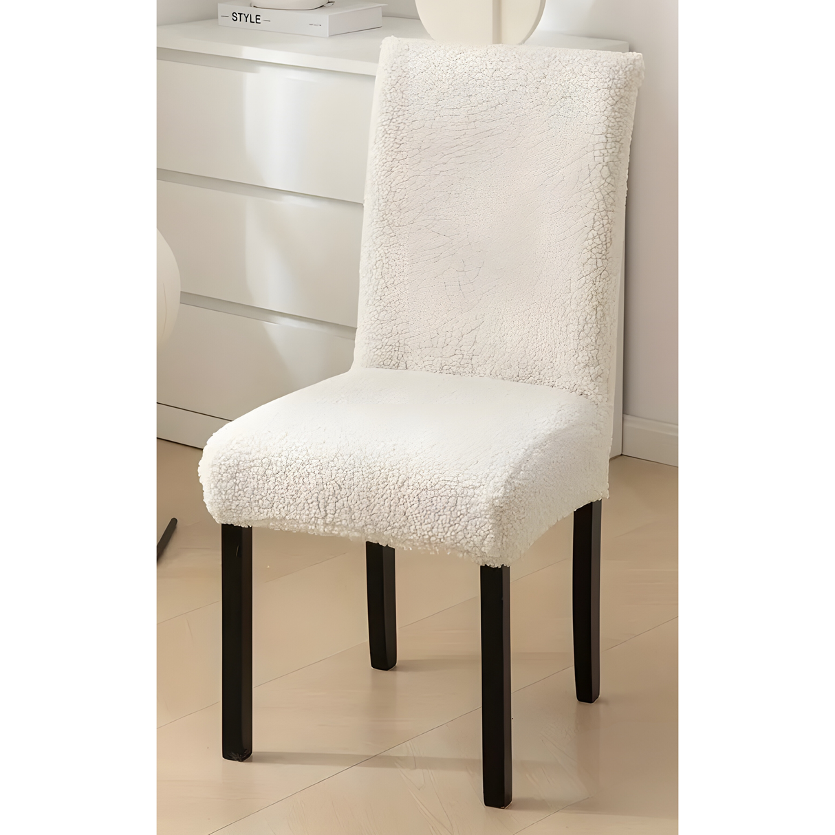 SherpaFit Stolskydd - Mysigt Sträckt Sherpa Matsalsstolskydd Carvallo