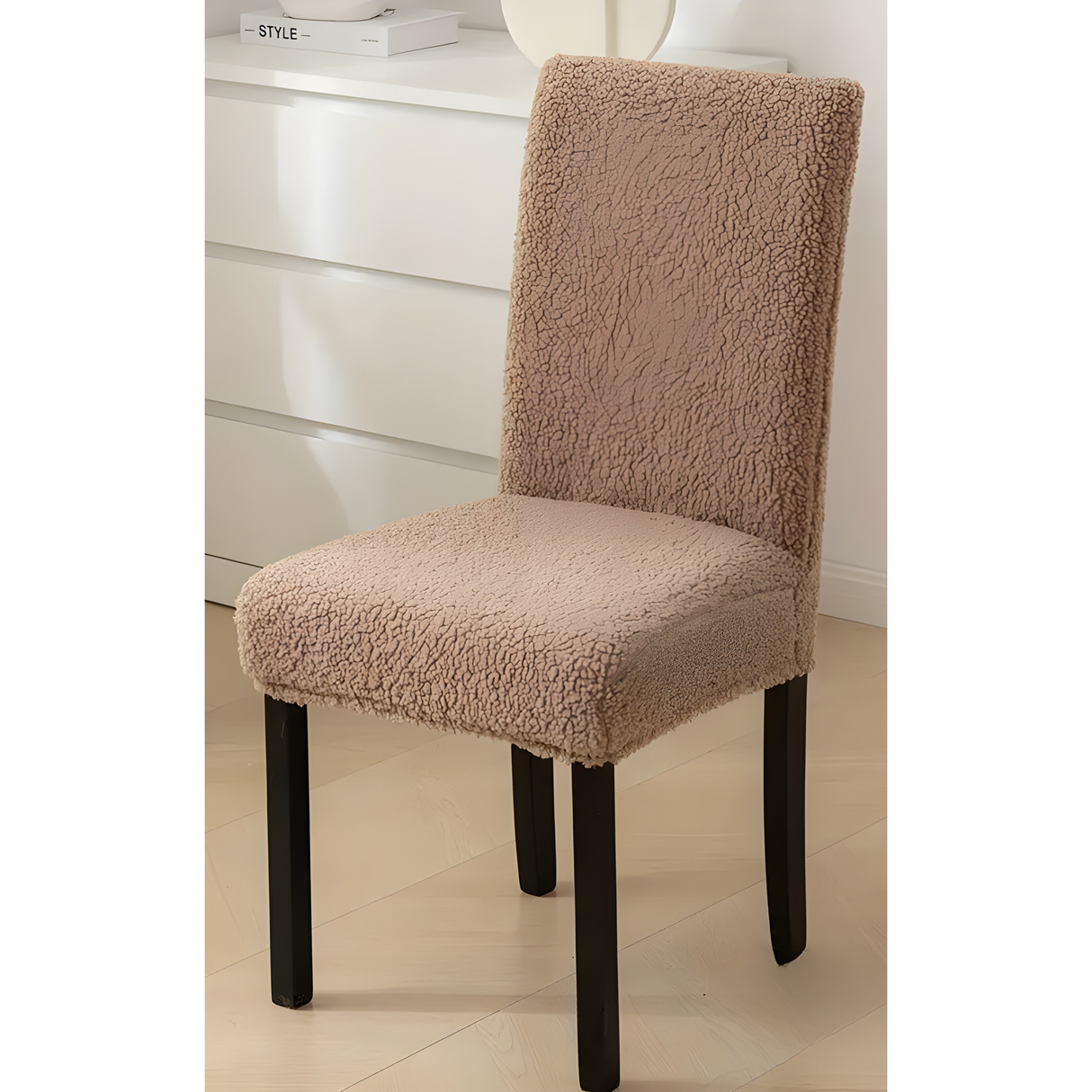 SherpaFit Stolskydd - Mysigt Sträckt Sherpa Matsalsstolskydd Carvallo