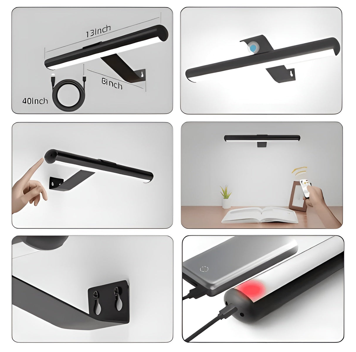Trådlös LED-vägglampa – 120° roterbar & uppladdningsbar via USB | Flexibel & modern Carvallo