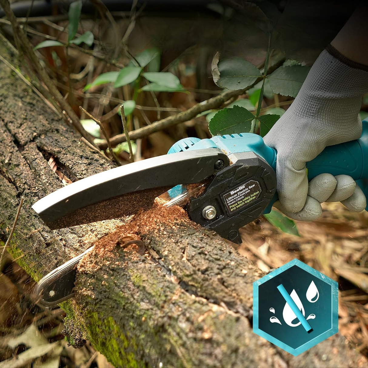 PowerCut Mini | Trådlös 6-tums kedjesåg för trädtrimning Carvallo