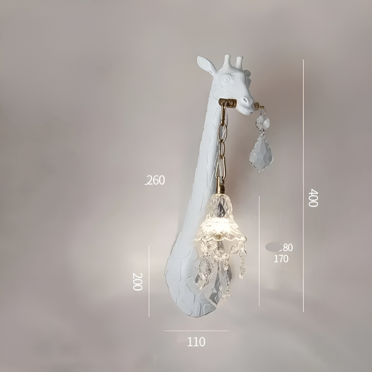 Carvallo - Giraffformat LED-vägglampa med mjukt, varmt ljus för unik inredning Carvallo