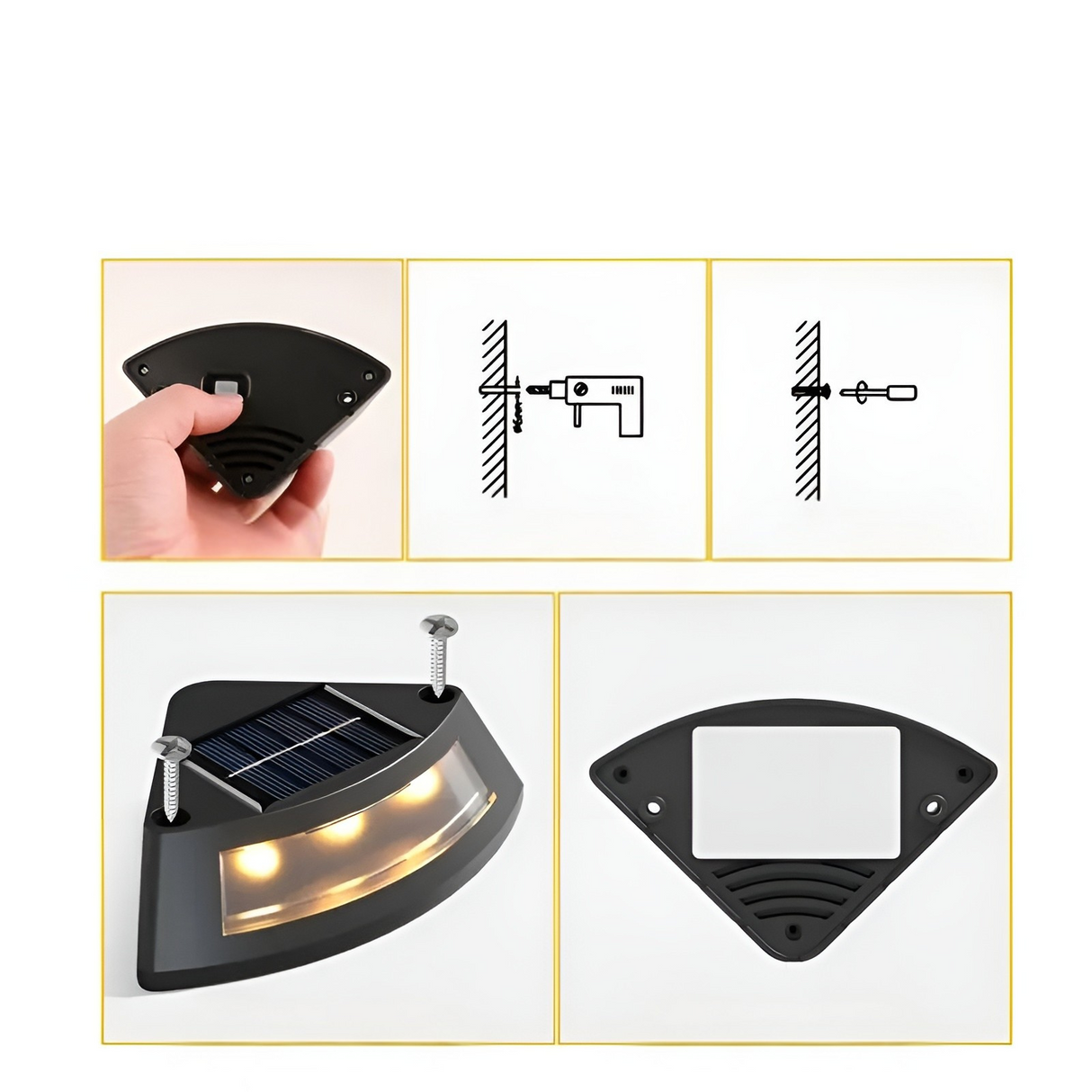 Solälskande trappbelysning i ett 4-pack – Väderbeständig | Perfekt för trädgård, gångvägar och utomhusområden Carvallo