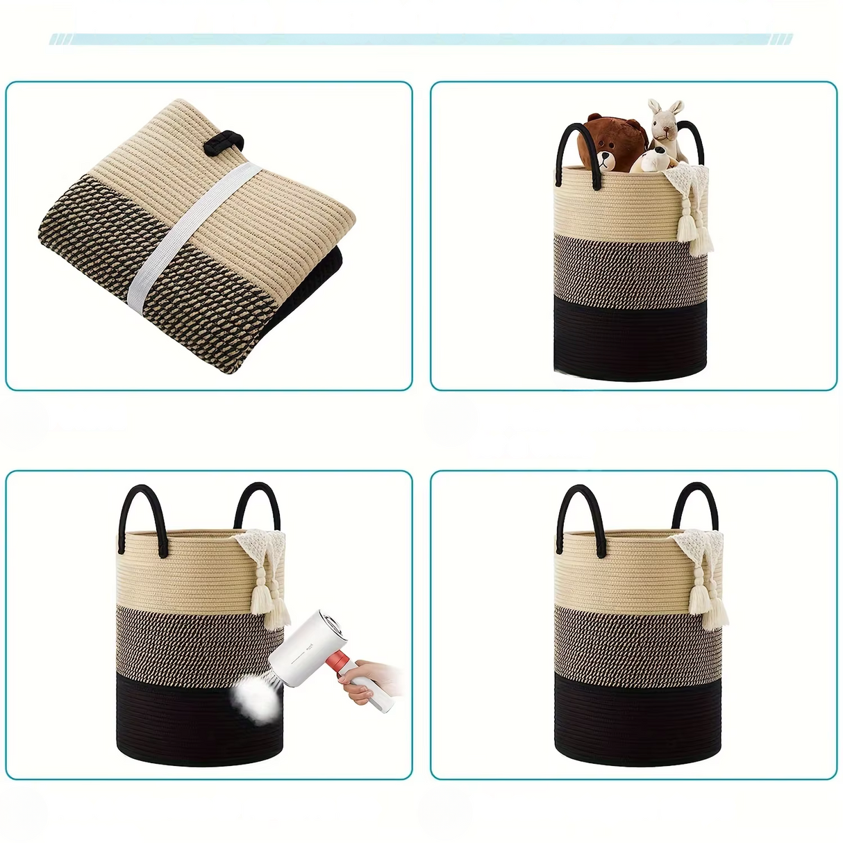 BasketNest - Fällbar vävd förvaringskorg Carvallo