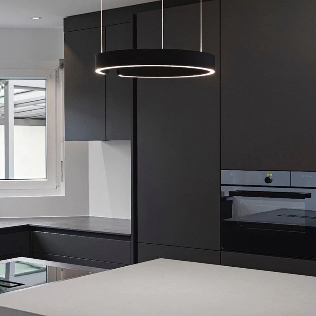 Guld LED Pendel ljus | Dimbar Varm belysning | Rund Metall & Akryl Design | 2 Storlekar Carvallo