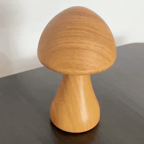 RoyaleGlow Träsvamplampa - Bärbar LED-nattlampa med beröringssensor och dimbara inställningar Carvallo