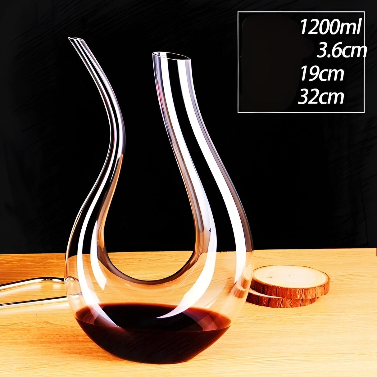 Kristall vinluftare i snäckform – Blyfri för vin eller konjak | Dekorativ för hemmet & bar Carvallo