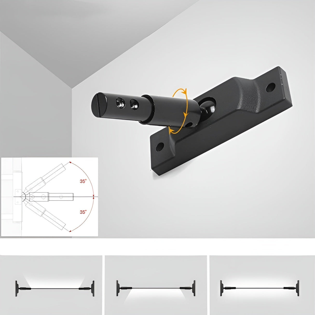 LED-vägglampa i linjärt design – Slank design i stål | För vardagsrum och sovrum Carvallo